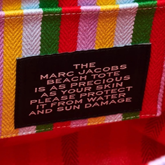 MARC JACOBS THE STRIPED JACQUARD BEACH TOTE HANDBAG - Picture 6 of 6